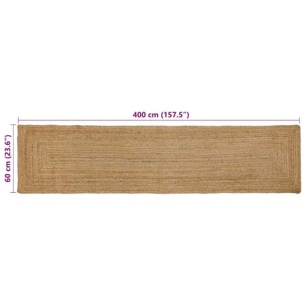 Teppich Beige 60 x 400 cm Jute