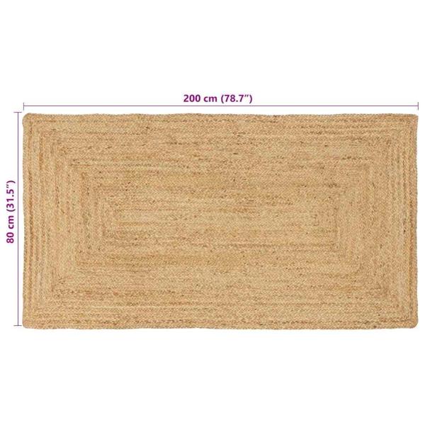Teppich Beige 80 x 200 cm Jute