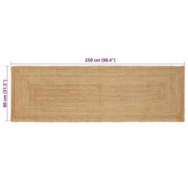 Teppich Beige 80 x 250 cm Jute