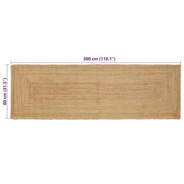 Teppich Beige 80 x 300 cm Jute