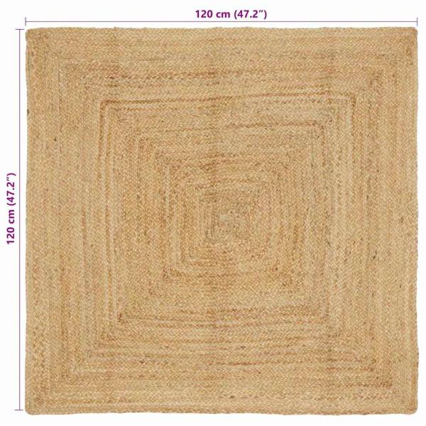 Teppich Beige 120 x 120 cm Jute