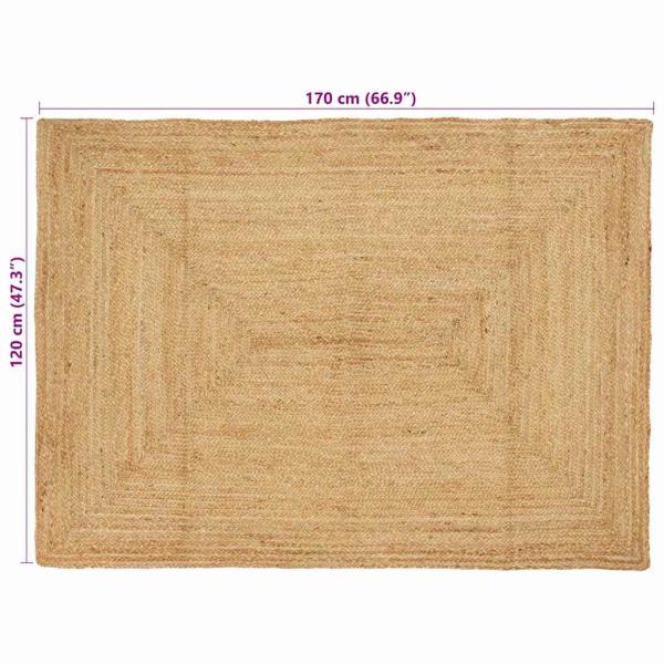 Teppich Beige 120 x 170 cm Jute