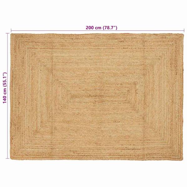Teppich Beige 140 x 200 cm Jute
