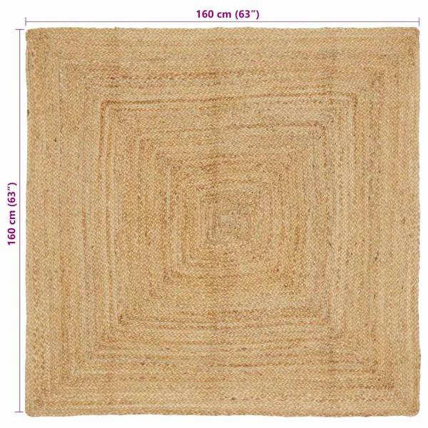 Teppich Beige 160 x 160 cm Jute