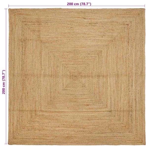 Teppich Beige 200 x 200 cm Jute