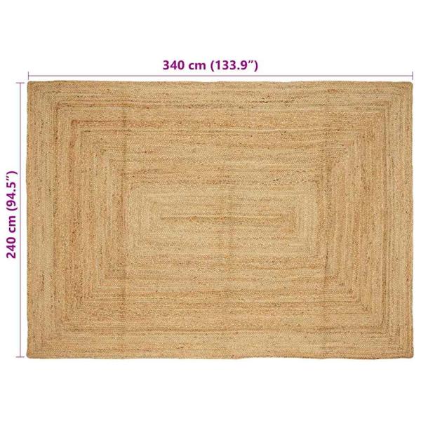 Teppich Beige 240 x 340 cm Jute