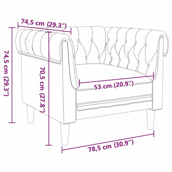 Sofa Hellgrau 78,5 x 74,5 x 74,5 cm Polyester