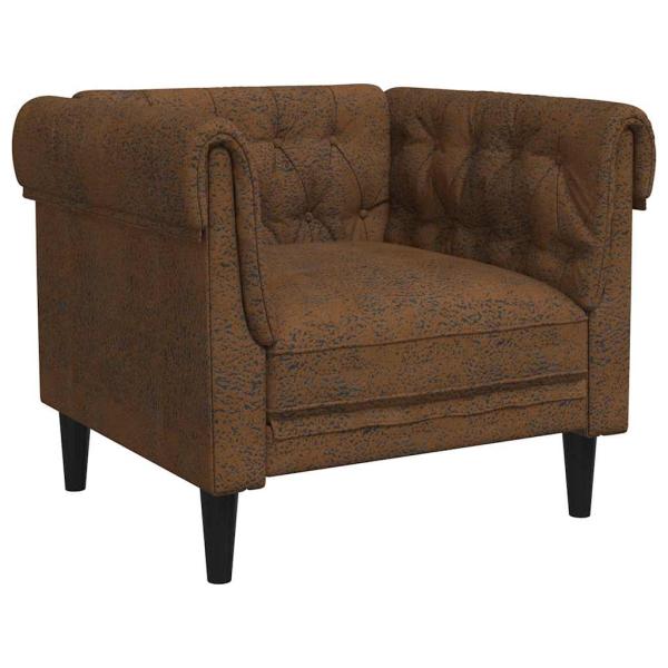 Chesterfield Sofa Stuhl Argyle Braun 78,5 x 74,5 x 74,5 cm