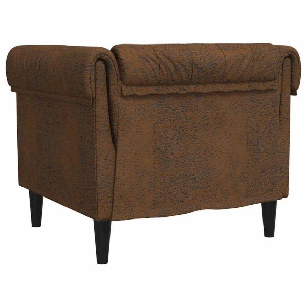 Chesterfield Sofa Stuhl Argyle Braun 78,5 x 74,5 x 74,5 cm