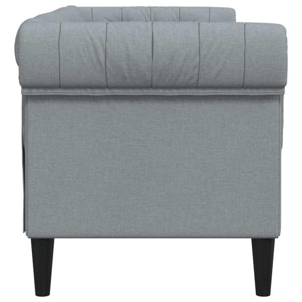 Chesterfield-Sofa Argyle Hellgrau 182,5 x 74,5 x 74,5 cm Stoff