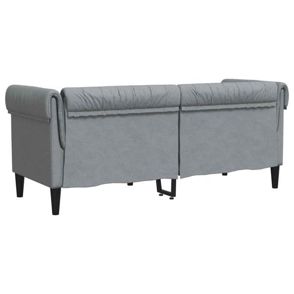 Chesterfield-Sofa Argyle Hellgrau 182,5 x 74,5 x 74,5 cm Stoff