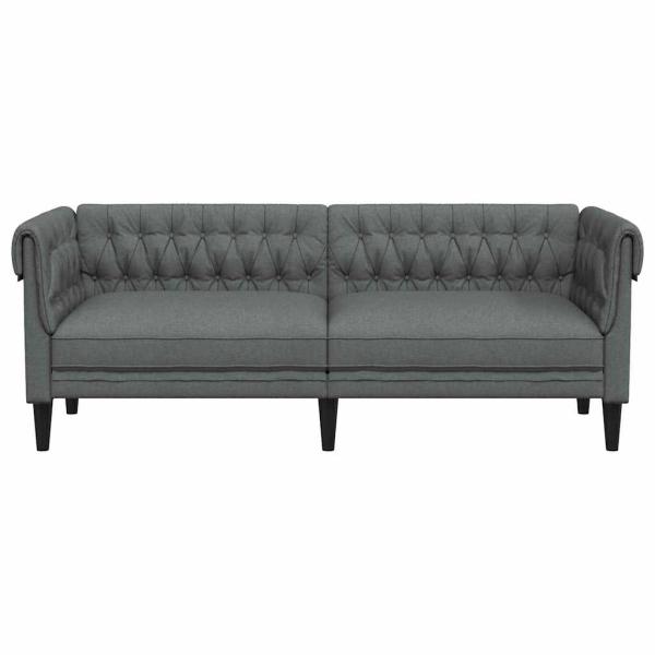 Chesterfield-Sofa Dunkelgrau 201,5 x 74,5 x 74,5 cm Stoff
