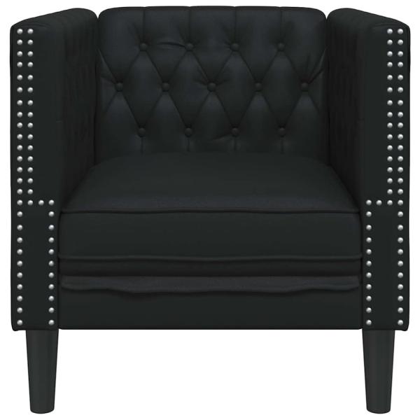 Chesterfield Sofa Stuhl Schwarz 71 x 74.5 x 70.5 cm Kunstleder