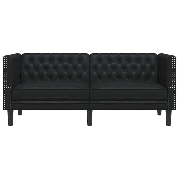 Chesterfield-Sofa Schwarz 174 x 74.5 x 70.5 cm Kunstleder
