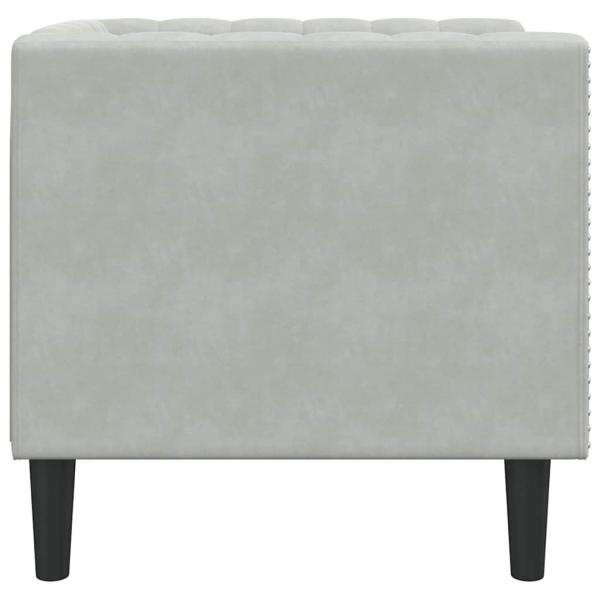 Chesterfield Sofa Stuhl Hellgrau 71 x 74.5 x 70.5 cm Samt