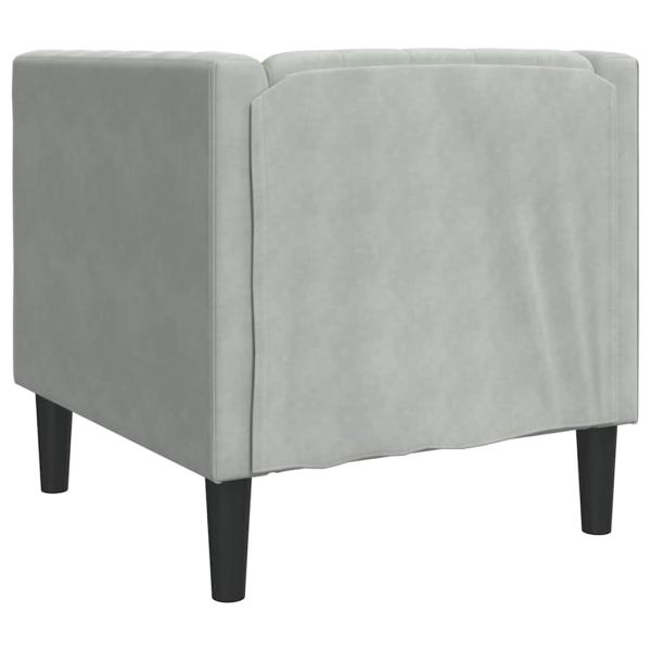 Chesterfield Sofa Stuhl Hellgrau 71 x 74.5 x 70.5 cm Samt