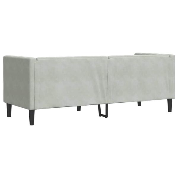 ARDEBO.de - Chesterfield-Sofa Argyle Hellgrau 194 x 74.5 x 70.5 cm Samt