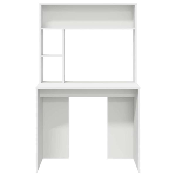 Schreibtisch mit Regal Weiß 91 x 50 x 149 cm Holzwerkstoff