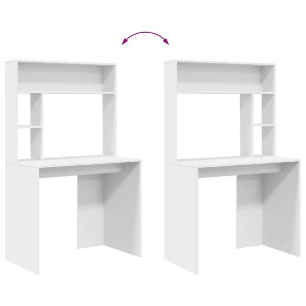 Schreibtisch mit Regal Weiß 91 x 50 x 149 cm Holzwerkstoff