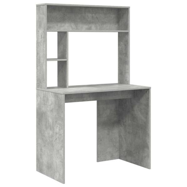 Schreibtisch mit Regal Betongrau 91 x 50 x 149 cm Holzwerkstoff