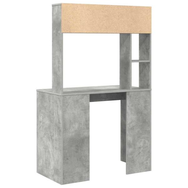 Schreibtisch mit Regal Betongrau 91 x 50 x 149 cm Holzwerkstoff