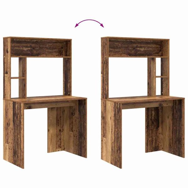Schreibtisch mit Regal Altholz 91 x 50 x 149 cm Holzwerkstoff