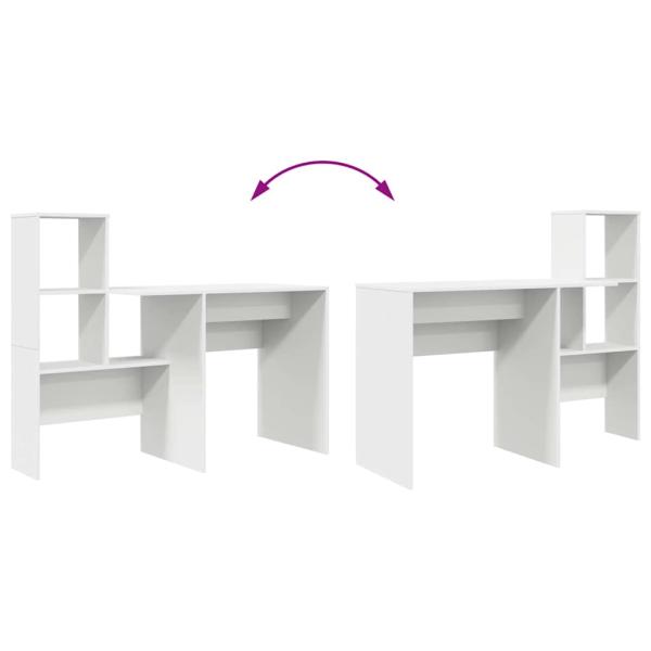 Schreibtisch mit Regal Weiß 131,5 x 50 x 106,5 cm Holzwerkstoff