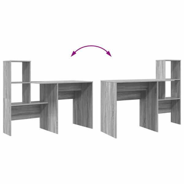 Schreibtisch Grau Sonoma 131,5 x 50 x 106,5 cm Holzwerkstoff