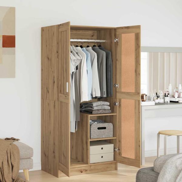 ARDEBO.de - Kleiderschrank artisian oak 82,5 x 51,5 x 180 cm Holzwerkstoff