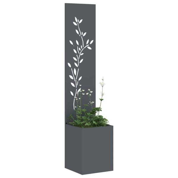 Garten Sichtschutz-Leinwand Floral Anthrazit 32 x 140 cm