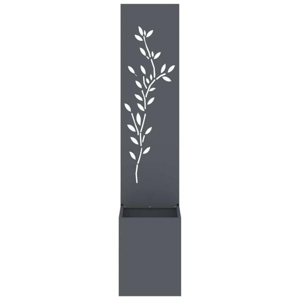 Garten Sichtschutz-Leinwand Floral Anthrazit 32 x 140 cm
