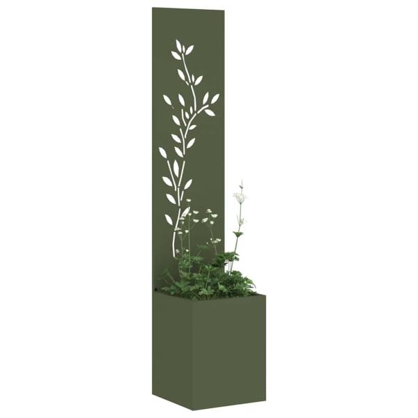 Garten Sichtschutz-Leinwand Floral Olivgrün 32 x 140 cm