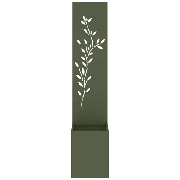 Garten Sichtschutz-Leinwand Floral Olivgrün 32 x 140 cm