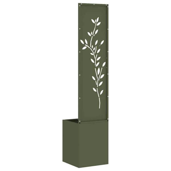 Garten Sichtschutz-Leinwand Floral Olivgrün 32 x 140 cm