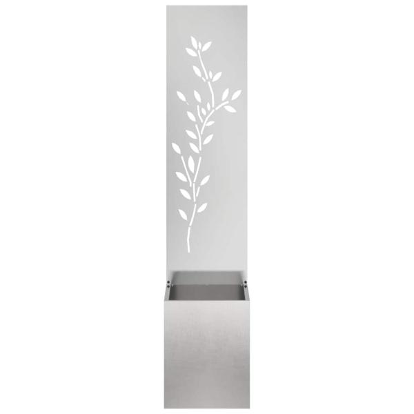 Garten Sichtschutz-Leinwand Floral Silber 32 x 140 cm Edelstahl