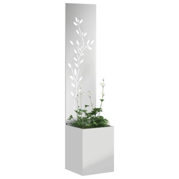 ARDEBO.de - Garten Sichtschutz-Leinwand Silber 32 x 140 cm Verzinkter Stahl