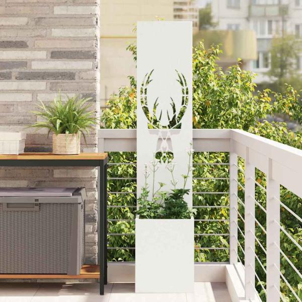 ARDEBO.de - Garten Sichtschutz-Leinwand Tiermuster Weiß 32 x 140 cm