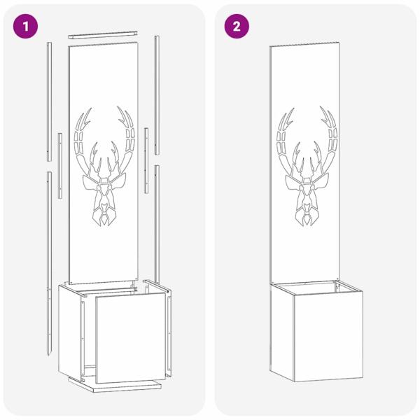 Garten Sichtschutz-Leinwand Silber 32 x 140 cm Edelstahl