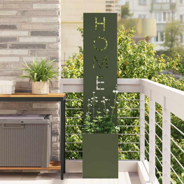 ARDEBO.de - Garten Sichtschutz-Leinwand Olivgrün 32 x 140 cm