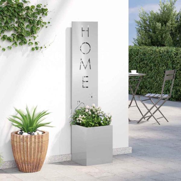 ARDEBO.de - Garten Sichtschutz-Leinwand Silber 32 x 140 cm Edelstahl