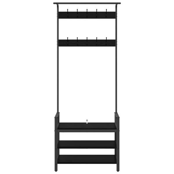 ARDEBO.de - Kleiderständer Schwarze Eiche 75 x 34 x 184 cm Holzwerkstoff
