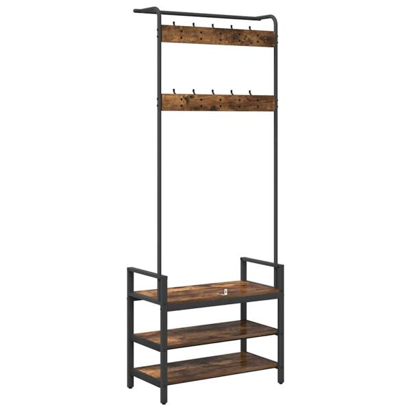 Kleiderständer Räuchereiche 75 x 34 x 184 cm Holzwerkstoff