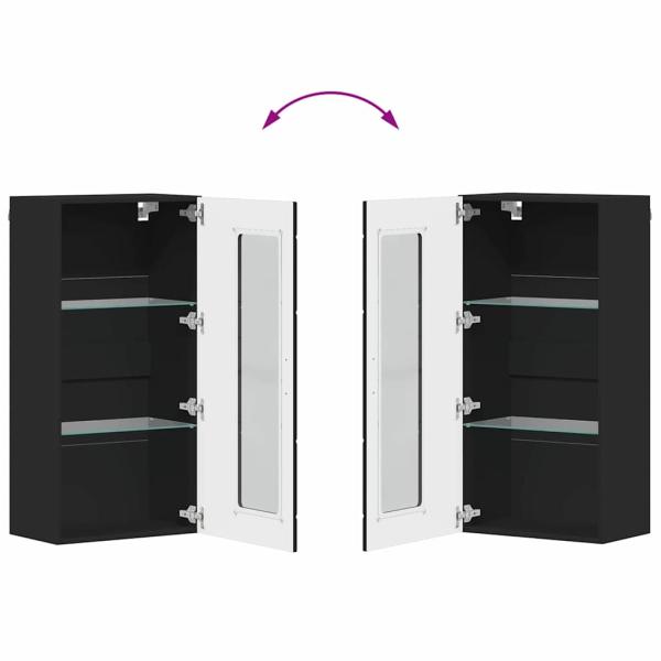 Wandmontierter Schrank Schwarz 55 x 29 x 100 cm Holzwerkstoff