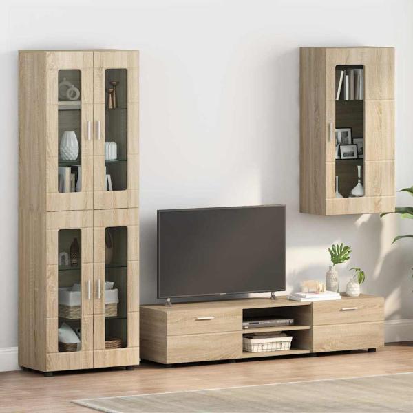 ARDEBO.de - Wandmontierter Schrank mit Regal Sonoma Eiche 55 x 29 x 100 cm