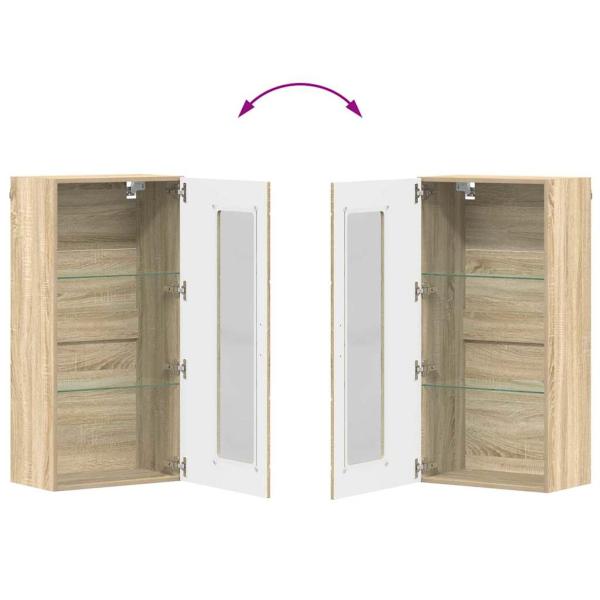 Wandmontierter Schrank mit Regal Sonoma Eiche 55 x 29 x 100 cm