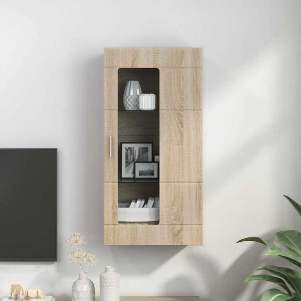 Wandmontierter Schrank mit Regal Sonoma Eiche 55 x 29 x 100 cm