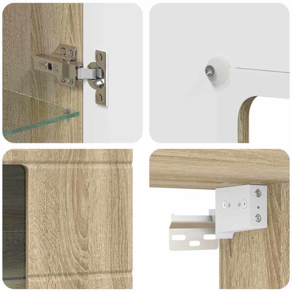 Wandmontierter Schrank mit Regal Sonoma Eiche 55 x 29 x 100 cm