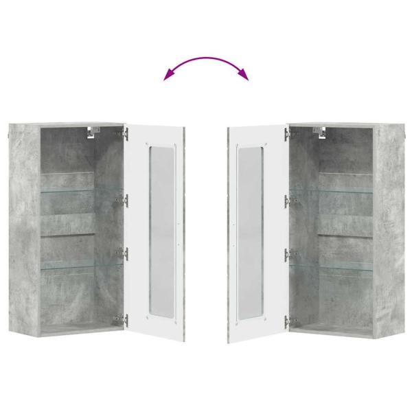 Wandmontierter Schrank Betongrau 55 x 29 x 100 cm Holzwerkstoff