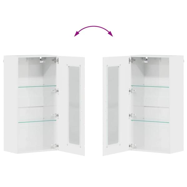 Wandmontierter Schrank mit Tür Hochglanz-Weiß 55 x 29 x 100 cm