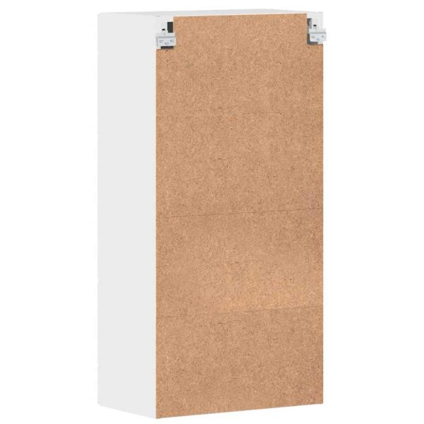 Wandmontierter Schrank mit Tür Hochglanz-Weiß 55 x 29 x 100 cm